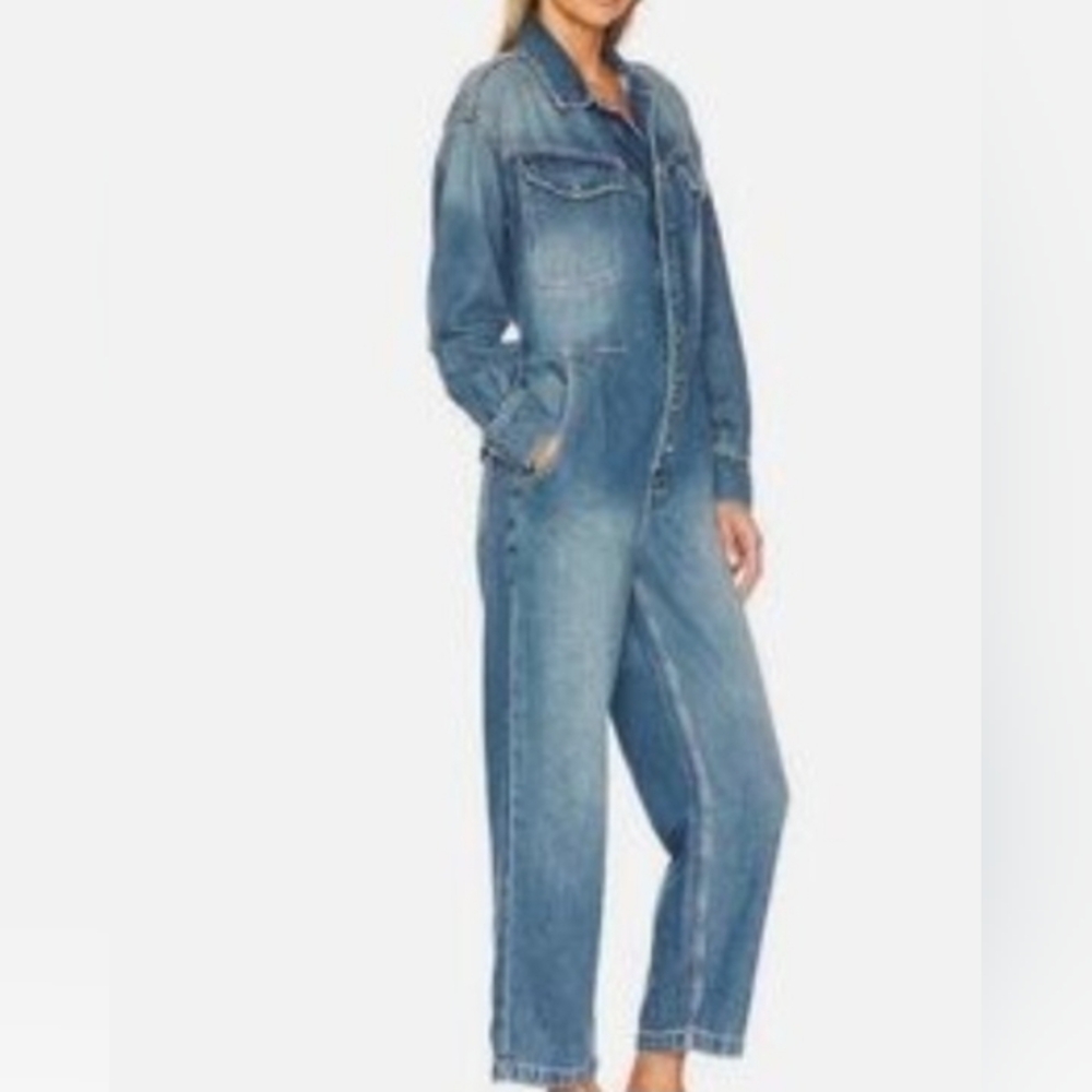 We The Free Denim Utility Jumpsuit Jeans - Blue